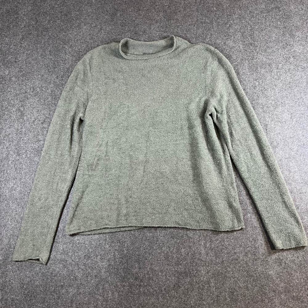 Barefoot Dreams CozyChic Lite Mock Neck Sweater Sage Green QVWCL1228 Womens L